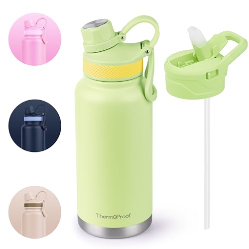 ThermoProof Stainless Steel Water Bottle - Keeps Drinks Cold, BPA-Free, Leakproof - 32oz, Fresh Mint