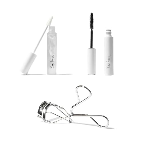 Ere Perez Makeup Bundle - Defines Eyes & Brows, Vegan, Non-Toxic - Avocado Mascara, Aloe Gel, Curler