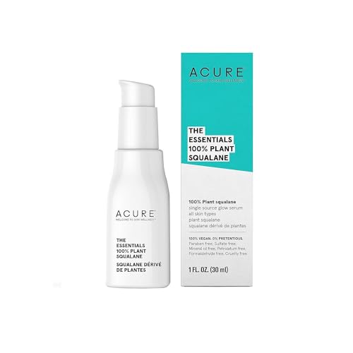 Acure 100% Plant Squalane Oil - Hydrating Serum for Skin & Hair, Vegan & Fragrance-Free - 1 Fl Oz