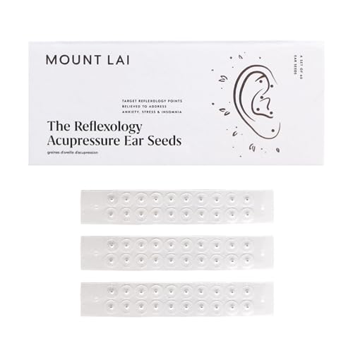 Mount Lai Stainless Steel Acupressure Ear Seeds - Alleviate Pain & Stress, 60 Count Kit