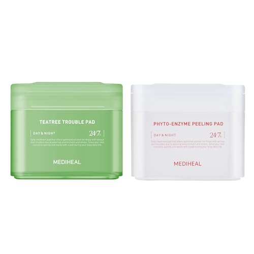 Mediheal Face Toner Pads - Soothing Tea Tree for Acne, Pore Tightening, Hydrating - 30 Pads