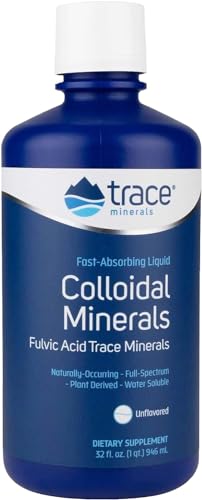 Trace Minerals Research Colloidal Minerals - Boost Energy, Vegan Ingredients - 32oz Liquid