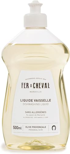 Fer à Cheval Dishwashing Liquid - Gentle Cleansing, Olive Oil Infused, 500ml Bottle