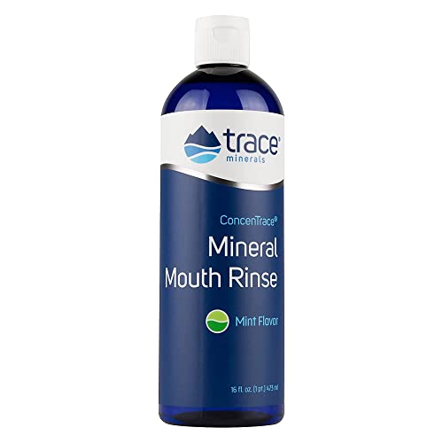 Trace Minerals ConcenTrace® Mouthwash - Fresh Breath, Alcohol-Free, Non-GMO, Mint - 16oz