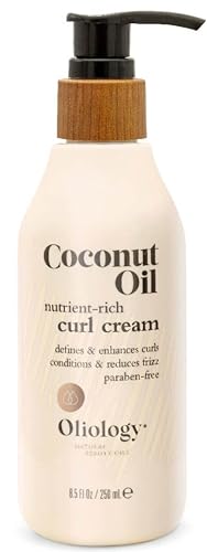 Oliology Coconut Oil Curl Cream - Defines Curls, Reduces Frizz, Botanically Infused - 8.5oz