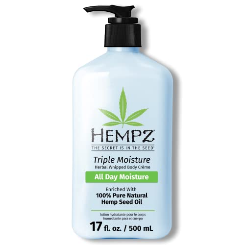 HEMPZ Triple Moisture Body Lotion - Hydrating, Vegan Formula with Vitamins & Hempseed Oil - 17oz