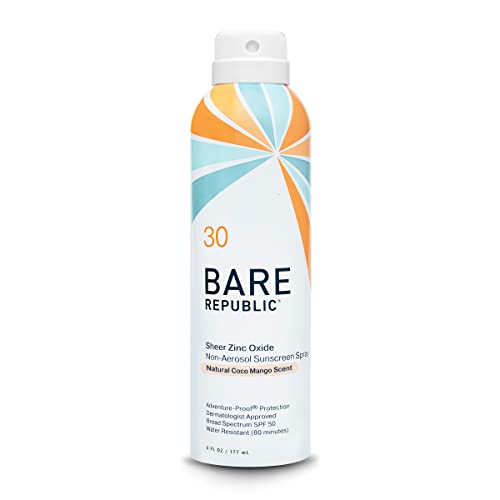 Bare Republic Mineral Sunscreen Spray SPF 30 - Non-Greasy, Broad Spectrum Protection - 6 Fl Oz