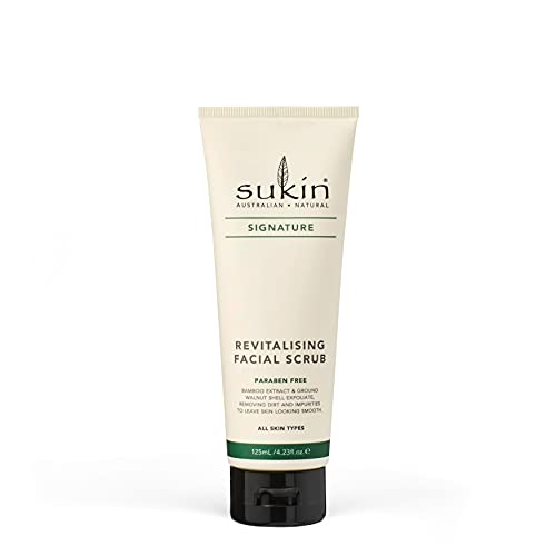 Sukin Organics Face Scrub - Hydrating Exfoliator with Bamboo & Walnut Shell, Vegan - 4.23 Fl Oz