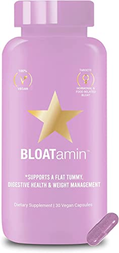 HAIRtamin BLOATamin - Digestive Relief, Vegan Enzymes for Bloating & Stomach Discomfort - 30 Caps