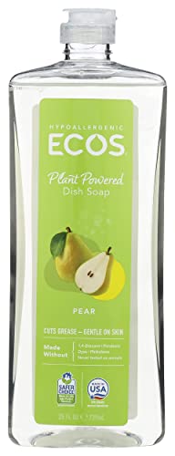 ECOS Dishmate Dishwashing Liquid - Cuts Grease, Gentle on Skin, Coconut Scent - 25 Fl Oz