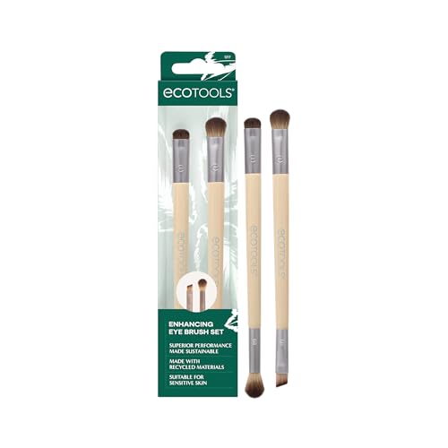 EcoTools Makeup Brush Set - Perfect for Liquid & Powder, Vegan & Cruelty-Free - 2 Piece