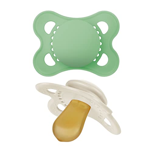 MAM Original Pure Pacifier - Promotes Healthy Development, Natural Rubber, Sterilizer Case - 2-Pack