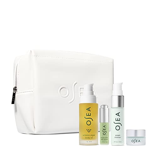 OSEA Skincare Set - Hydrating Essentials, Vegan & Cruelty-Free - 4-Piece Travel Kit