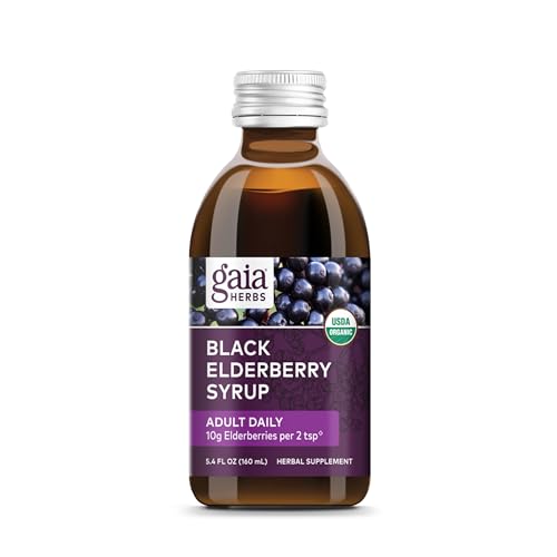 Gaia Herbs Black Elderberry Syrup - Immune Support with Organic Ingredients - 5.4 Fl Oz