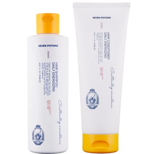 Seven Potions Shampoo & Conditioner Set - Nourishing Hair Care for All Hair Types - 8.45 FL OZ