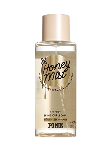 Victoria's Secret Pink Honey Body Mist - Warm Scent, Essential Oils, Dermatologist Tested - 250ml