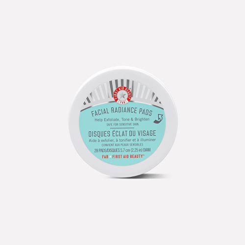 First Aid Beauty Facial Radiance Pads - Exfoliate, Brighten, Vegan & Dermatologist Tested - 28 Count