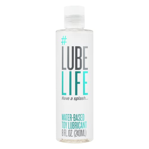 Lube Life Water-Based Toy Lubricant - Non-Staining, Vegan Formula for Easy Clean-Up - 8 Fl Oz