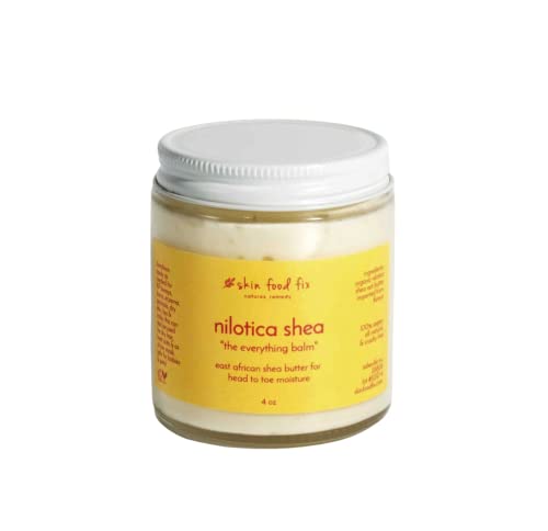 Nilotica Shea Butter Body Butter - Organic Moisturizer for Dry Skin, Hair & Lips - 4oz Glass Jar