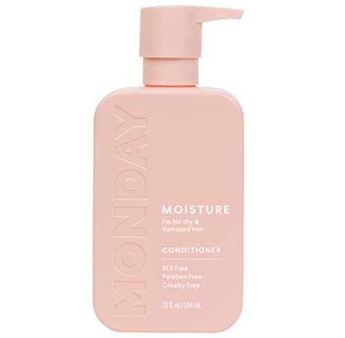 MONDAY HAIRCARE Moisture Conditioner - Hydrates Dry Coily & Curly Hair, 100% Recyclable - 12oz