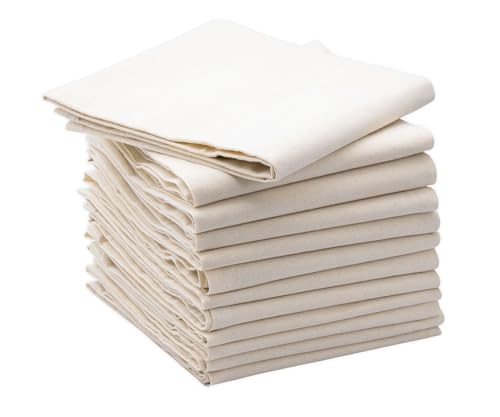 Flour Sack Towels | 100% Cotton Dish Cloths, Highly Absorbent, Set of 12, 28x28 Inch