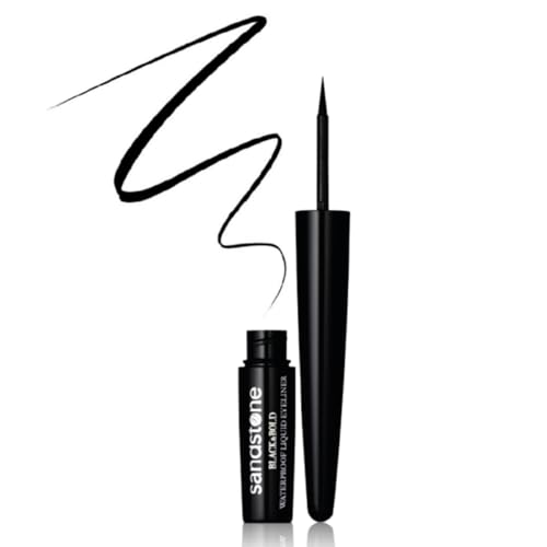 Sandstone Scandinavia Black & Bold Liquid Eyeliner - Long-Lasting, Vegan, Hypoallergenic - 0.12oz