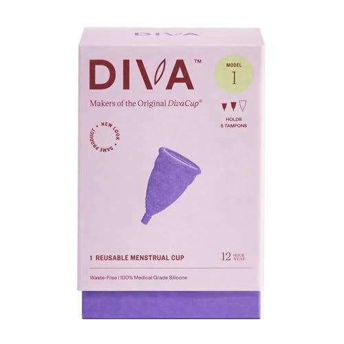 DIVA Cup Menstrual Cup - Medical Grade Silicone, 12-Hour Wear, Ideal for First-Time Users