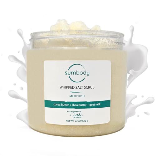 Sumbody Whipped Sea Salt Scrub - Deep Hydration, Goat Milk & Cocoa Butter, 12oz