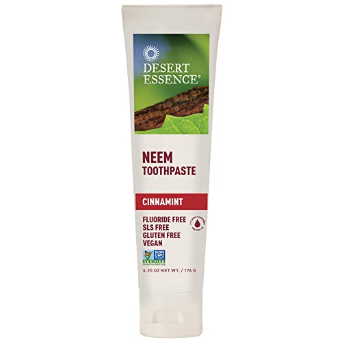 Desert Essence Neem Toothpaste - Cinnamint Flavor, Complete Oral Care, 6.25 Oz