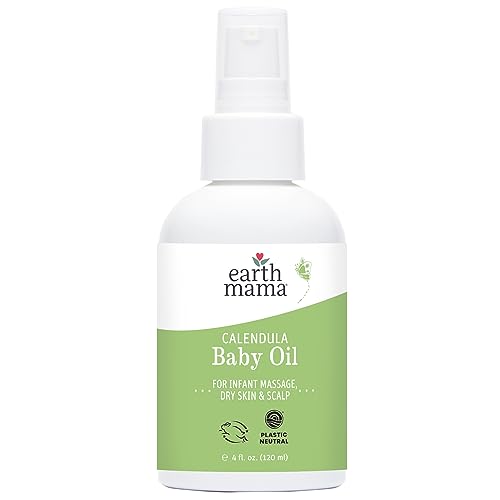 Earth Mama Baby Massage Oil - Nourishing Care for Delicate Skin, Fragrance-Free - 4oz