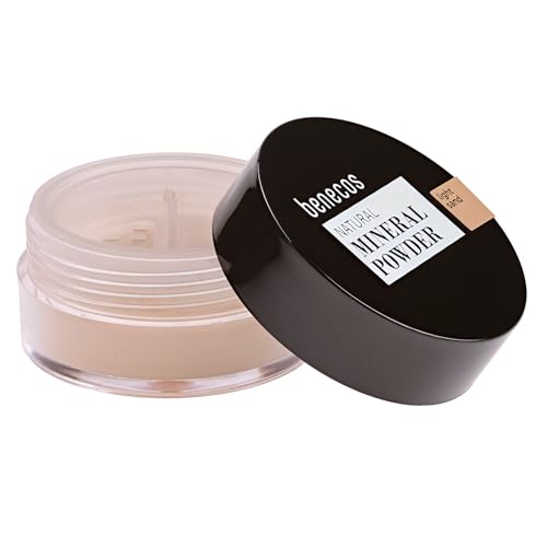 Benecos Mineral Face Powder - Anti-Ageing, Moisture-Absorbing, Natural Minerals - 10g Light Sand