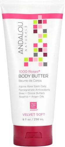 Andalou Naturals Body Lotion - Velvet Soft Hydration, Advanced Rose Stem Cells - 8 Fl Oz