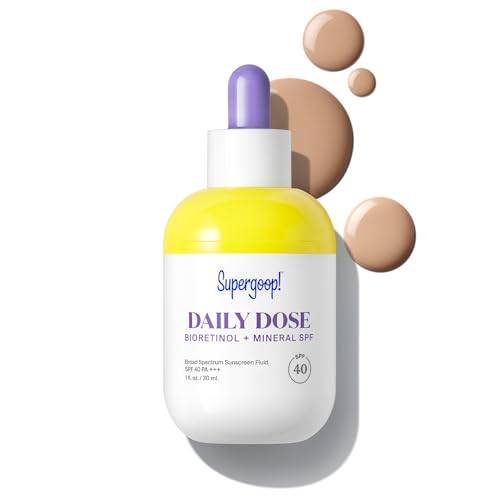 Supergoop! Daily Dose Bioretinol + Mineral SPF 40 - Plant-Based Retinol, Peptides - 1 fl oz