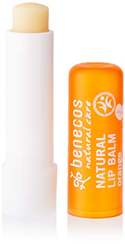 benecos Natural Lip Balm - Nourishing Orange Oil & Shea Butter, Vegan, BDIH Certified - 4.8g