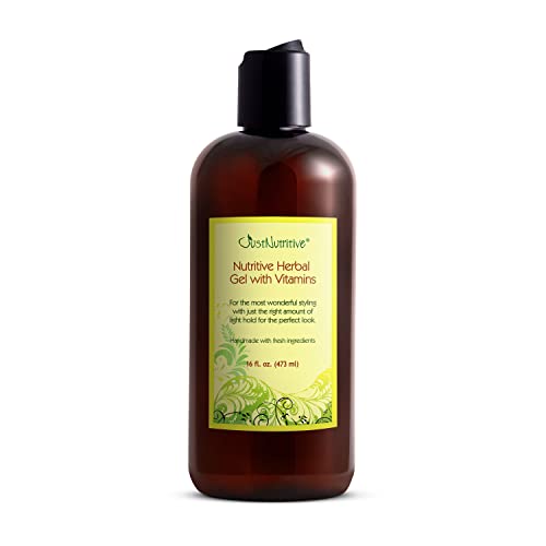 Just Nutritive Herbal Hair Gel - Frizz Control, Alcohol-Free, Nourishing Ingredients - 16 Fl Oz