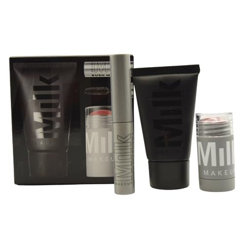 MILK MAKEUP Travel Stash Set - Pore Minimizing, High-Volume Lashes, Vegan - Full-Size Essentials