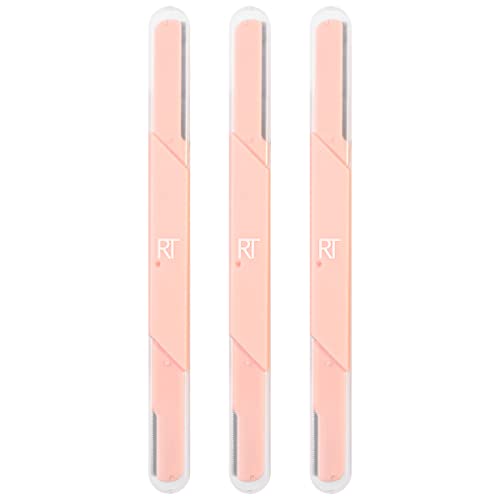 Real Techniques Dual-Ended Face & Brow Razors - Exfoliating, Cruelty-Free, Vegan - 3 Pack