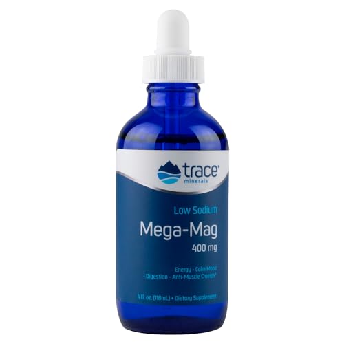 Trace Minerals Mega-Mag Liquid Magnesium Chloride - Supports Muscle Function, 400mg - 4 fl oz