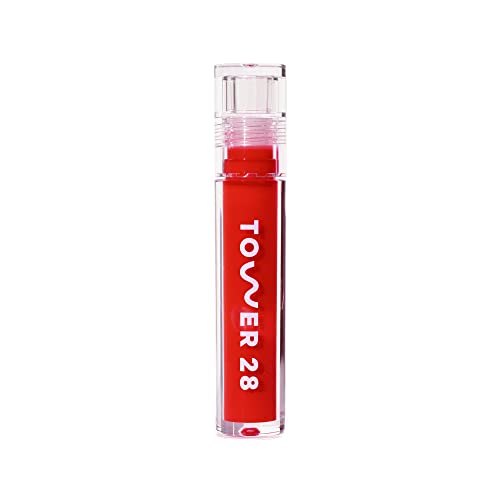 Tower 28 Lip Gloss - Moisturizing Non-Sticky Formula, Nourishing Oils, SPICY - 0.15oz