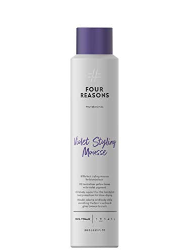 Four Reasons Violet Styling Mousse - Neutralizes Brass, Volumizing for Smooth, Healthy Hair - 200ml