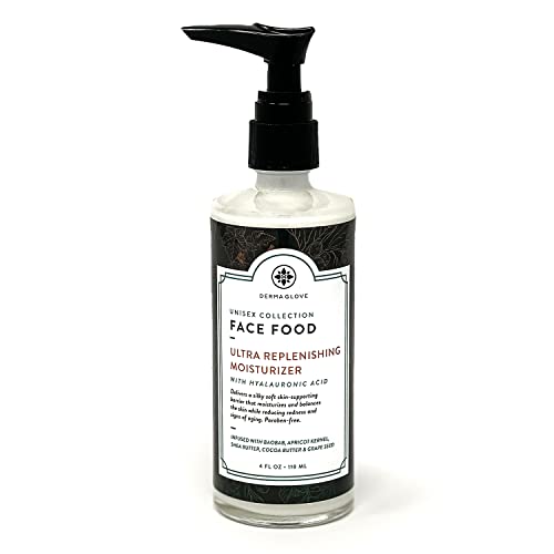 Dermaglove Unisex Face Food - All-Natural Moisturizer, Hyaluronic Acid, Skin Repair - 4 fl oz