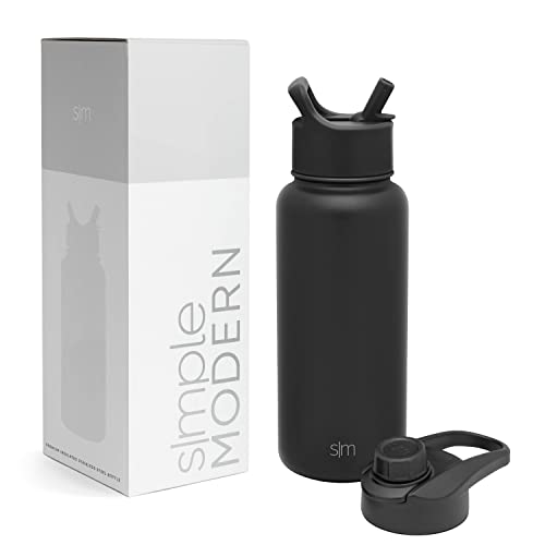 Simple Modern Water Bottle - Vacuum Insulated, Leakproof, BPA-Free - 32oz, Midnight Black