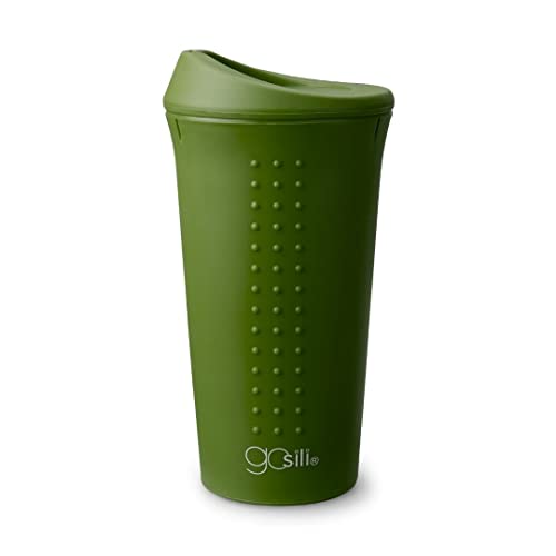 GoSili Reusable Cup with Lid - Durable, Nontoxic, Microwave Safe - Moss, 16oz