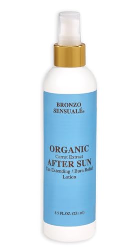 Bronzo Sensuale After Sun Lotion - Soothing, Organic Carrot Ingredients for Healthy Tan - 8.5oz