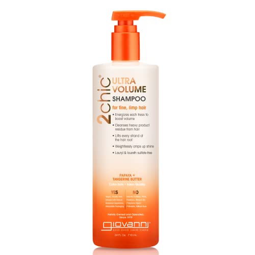 GIOVANNI 2chic Ultra-Volume Shampoo - Boosts Body & Hydration, Color Safe, Vegan - 24 fl oz