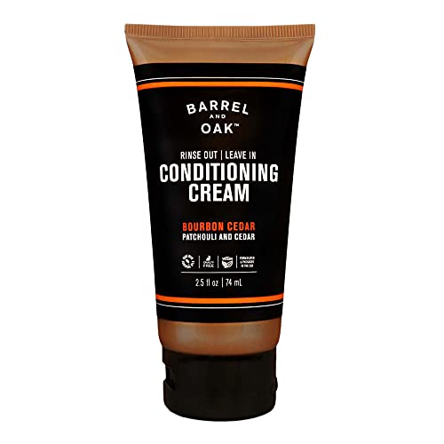 Barrel and Oak Leave-In Hair Conditioner - Restores Dry Hair, Natural Bourbon Cedar Scent - 2.5oz