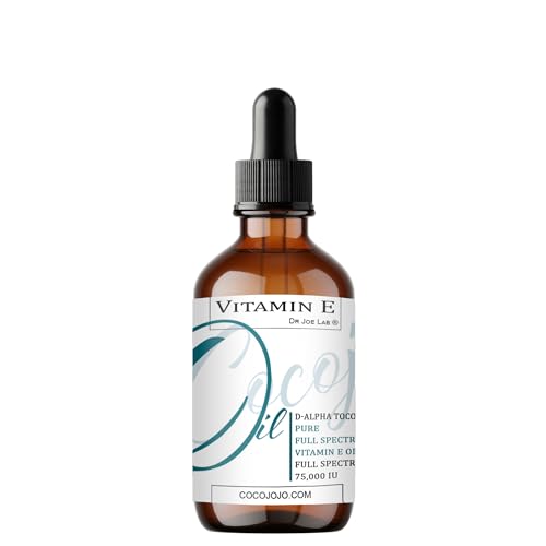 Cocojojo Vitamin E Body Oil - Hydrating & Rejuvenating, Non-GMO, Cruelty-Free - 4 oz Glass & Dropper