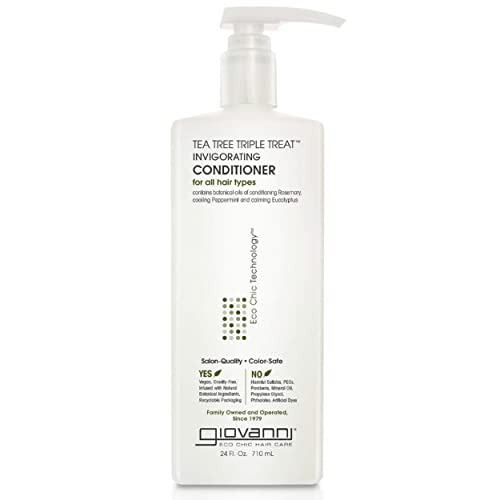 GIOVANNI Tea Tree Triple Treat Conditioner - Moisturizes & Alleviates Flaking Scalp - 24 oz