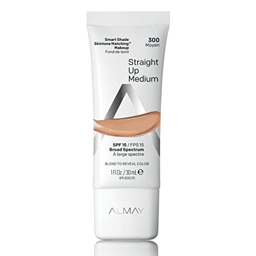 Almay Foundation - Instant Skin Tone Matching, Hypoallergenic, SPF 15 - 1 oz, Medium Shade