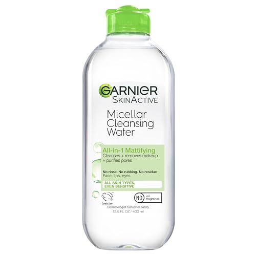 Garnier Micellar Water Facial Cleanser - Makeup Remover, Vegan, Dermatologist Tested - 13.5oz